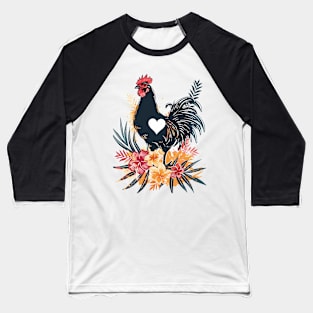 Floral Botanical Chicken Lovers Chicken Farmer Mama Hen Baseball T-Shirt